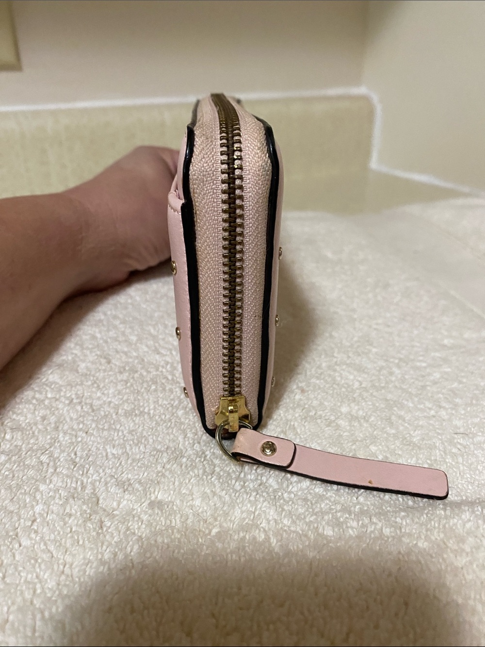Kate Spade Pink Stud Trim Zip-Around Wallet - Picture 7 of 14